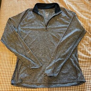 Nike Heathered Gray Zip-Up Sweater